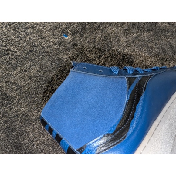 COACH Mens Sneakers Blue Leather & Suede Hi-Top Zebra Print Back Detail Sz 8.5D - Picture 11 of 13